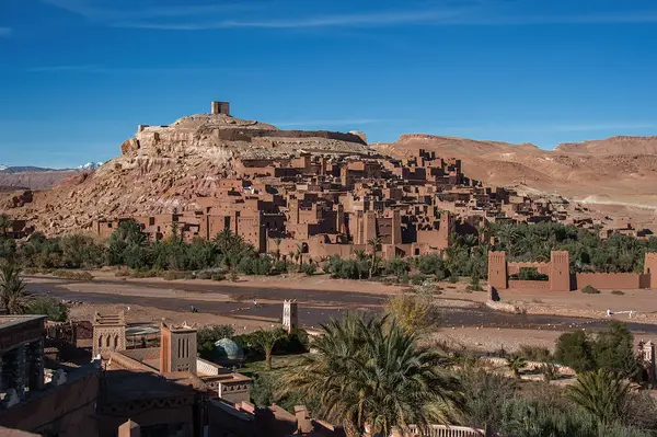 Paisagem Com Cidade Antiga Ait Ben Haddou Marrocos — Fotografia de Stock