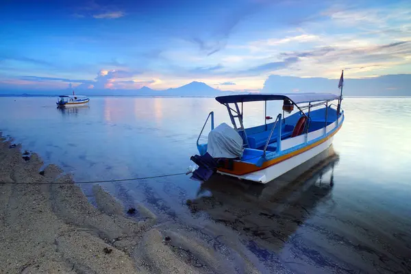 Scenic View Fishing Boats Sanur Beach Bali Indonesia — Stock Photo, Image