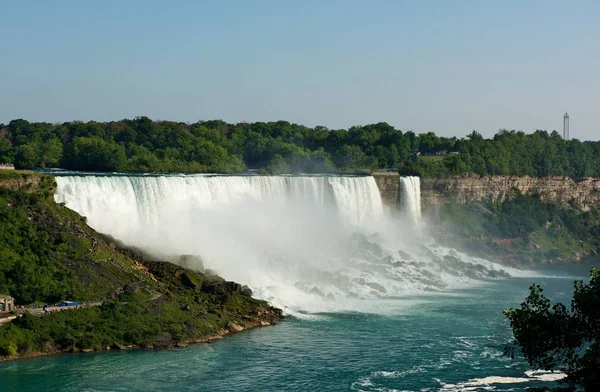 Vacker Utsikt Över Majestätiska Niagarafallen Från Amerika Sida Amerikansk Niagara — Stockfoto