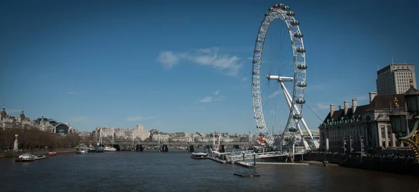 Vista Panoramica London Eye Thames River Londra Regno Unito — Foto Stock