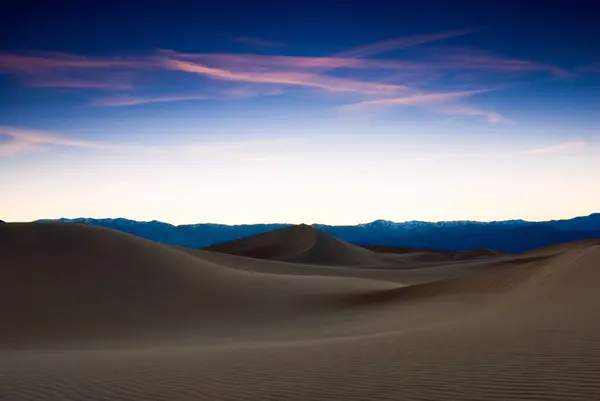 Vista Panorâmica Das Dunas Areia Pôr Sol — Fotografia de Stock