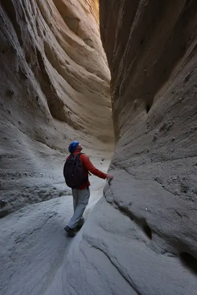 Usa California Anza Borrego Desert State Park Man Hiking Palm — Stock Photo, Image