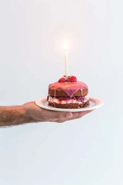 Main Masculine Tenant Un Gateau D Anniversaire Victoria Eponge Avec Une Bougie Produits Alimentaires Appetissant Stock Photo Main Masculine Tenant Un Gateau D Anniversaire Victoria Eponge Avec Une Bougie Produits Alimentaires Appetissant Stock Photo