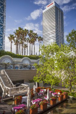 Olimpiyat liman ve barceloneta çeyrek, yapı kule.