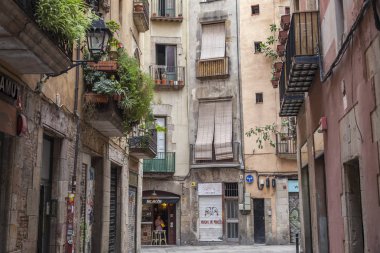 Eski ev ve Binalar tarihi merkez, ciutat vella, Barselona La Ribera çeyrek.