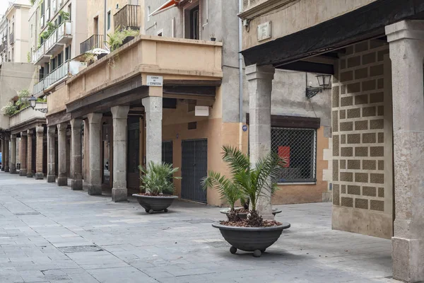 Porches en calle El Born barrio de Barcelona . — Foto de Stock