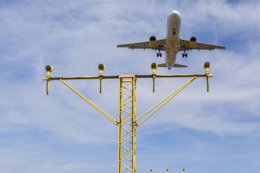 Uçağına hakkında arazi, El Prat de Llobregat, il Barcelona, Katalonya, İspanya.