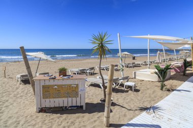 Akdeniz beach, plaj mobilya, Sitges, il Barcelona, İspanya