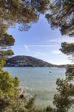 Bağlantı noktası-Andratx, Balear köy görünümü. Balear Adaları, Mallorca, İspanya.