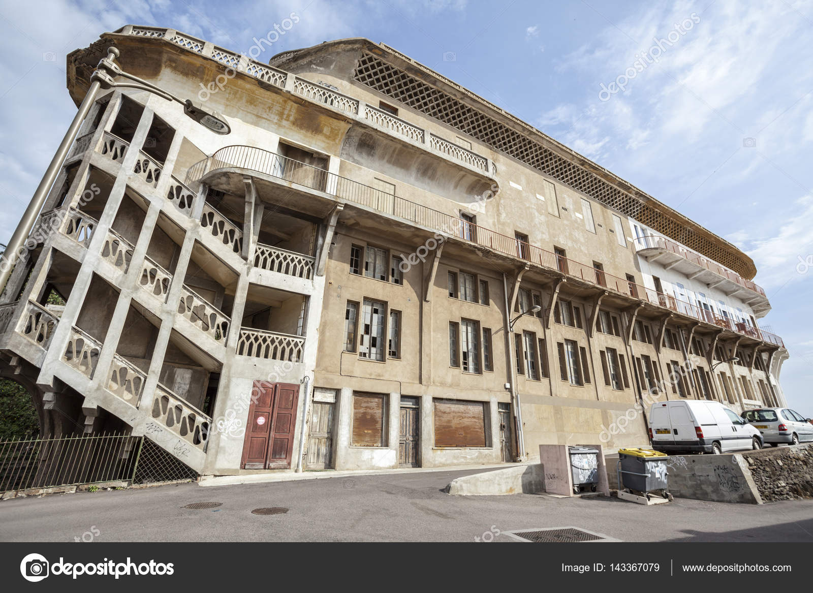 Old Hotel Belvedere du Rayon vert, Cerbere,France.Built between 1928 and 1932 by Leon Baille