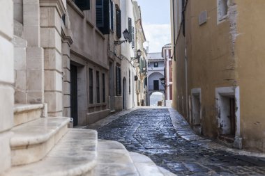 Mao-Mahon, sokak görünümü, Menorca Adası, Balear Adaları.