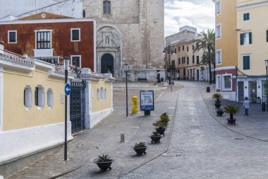 Mao-Mahon, sokak görünümü, Menorca Adası, Balear Adaları.