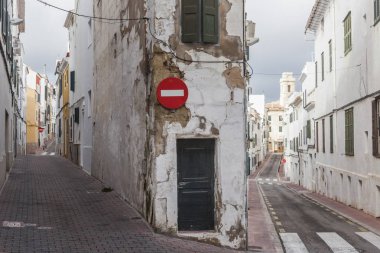 Mao-Mahon, sokak görünümü, Menorca Adası, Balear Adaları.