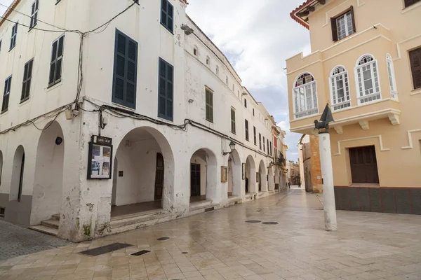 CIUTADELLA, Vistas a la calle, arcos, ses voltes, zona histórica, Menorca, Islas Baleares . — Foto de Stock