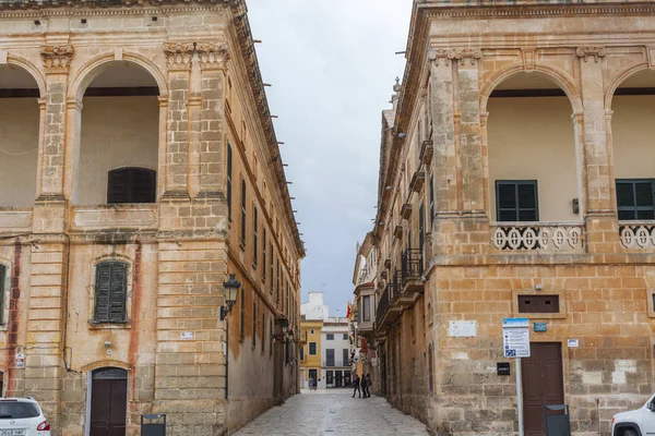 CIUTADELLA, Edificios antiguos, Zona histórica, Isla de Menorca, Islas Baleares . —  Fotos de Stock