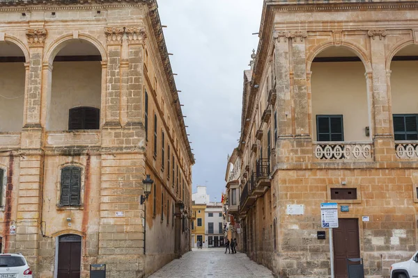 CIUTADELLA, Edifícios antigos, Área histórica, Ilha de Menorca, Ilhas Baleares . — Fotografia de Stock