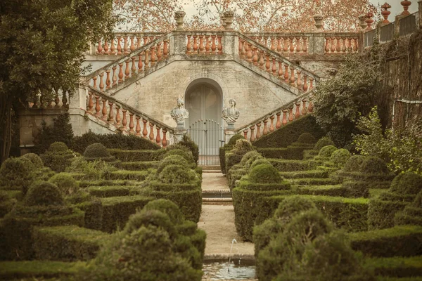 BARCELONA,Labyrinth parc, Parc del Laberint Horta. Vintage look. The oldest garden city, designed in 1792 by Domenico Bagutti. — Stock Photo, Image