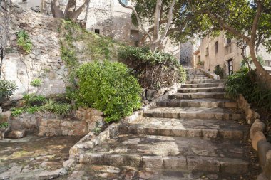 Tossa de Mar, tarihi merkez, vila vella, Costa Brava, il Girona, Katalonya, İspanya Akdeniz köyde görünümünü.