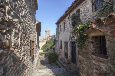 Tossa de Mar, tarihi merkez, vila vella, Costa Brava, il Girona, Katalonya, İspanya Akdeniz köyde görünümünü.