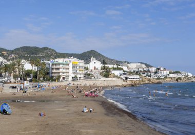 Akdeniz sahil Sitges Katalan köy il Barcelona, Katalonya, İspanya.