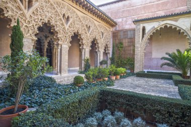 Alfajeria Palace, müstahkem Ortaçağ İslam palace, İçişleri, Zaragoza, İspanya.