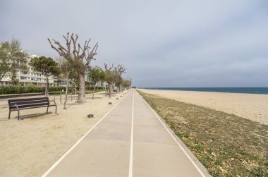 Akdeniz sahil Calella de Mar, maresme bölge, il Barcelona, İspanya.