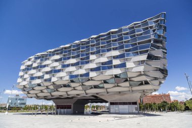 Modern mimarisi, Expo 2008 sitedeki bina Pavilion, Pabellón de Aragon, Zaragoza, İspanya.