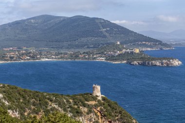 Akdeniz genelolarak sahil, Sardinya, Capo Caccia, Alghero, 