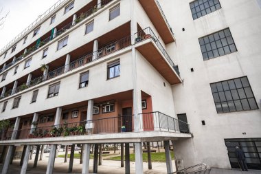 Bina, ev, Casa bloku, mimari, Gatcpac bilinen Mimarlar grubu tarafından teşvik 1933, rasyonalizm stil,. Barcelona.