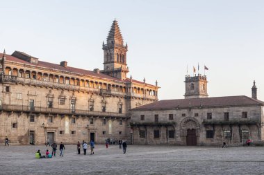 Obradoiro Meydanı, Santiago de Compostela, Galiçya, İspanya.