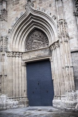 Kapı Katedrali, Portal de la Pietat, dindarlık kapı, Barselona gothic Quarter,