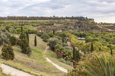  Park Montjuic, arka plan, genel görünümü, mezarlığı, Barcelona