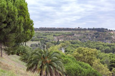  Park Montjuic, arka plan, genel görünümü, mezarlığı, Barcelona