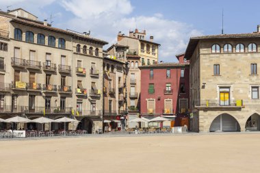 Şehir görünümü, Main Square, büyük veya Mercadal, Vic, il Barcelona, İspanya.