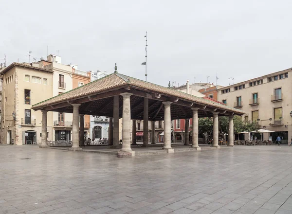 La Porxada, antiga troca de milho no centro histórico de Granollers, província de Barcelona, Catalunha . — Fotografia de Stock