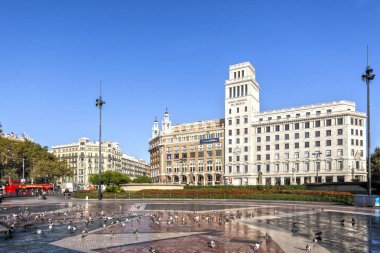 BARCELONA, Square, Plaza Cataluna, Katalonya.