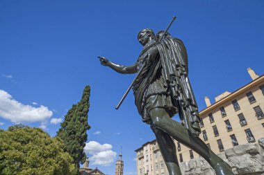 Augustus Caesar, Zaragoza, İspanya'da eski Roma heykel, Prima Porta Augustus anıt.
