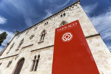 Mimari, House, Casa dels Canonges ve kırmızı şehir oturum eski Roma adı ile şehir Tarraco, Tarragona, İspanya.