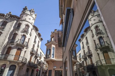 Sokak Görünümü'nde Igualada şehir, il Barcelona, Katalonya, İspanya.