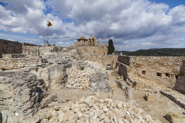 Calafell Castle, il Tarragona, İspanya eski Şapeli.