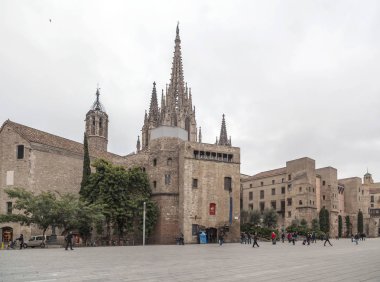Katedral kare görünümü, Gotik Mahallesi, Barcelona.