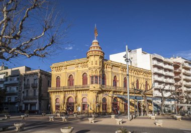 Mimarlık, neo-mudejar tarzı, Nou Casino La Constancia Sant Feliu de Guixols, Costa Brava, Girona, Katalonya