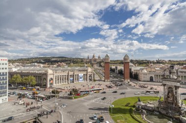 Barcelona, şehir, kare, Plaza Espana, kentleşmiş vesilesiyle 1929 evrensel Fuar görüntülemek.