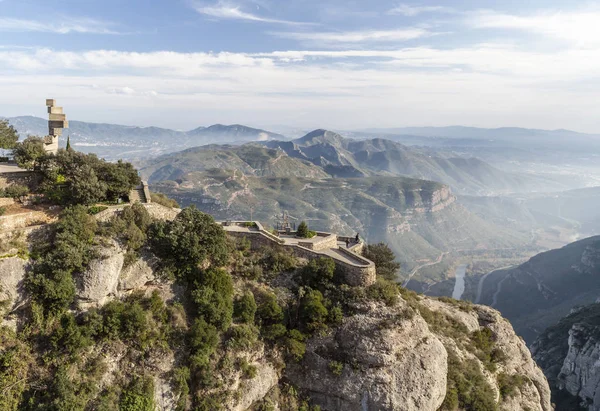 Landscape, mountain, Montserrat mountain,nature, religious and cultural destination, province Barcelona, Catalonia, Spain. — Stock Photo, Image