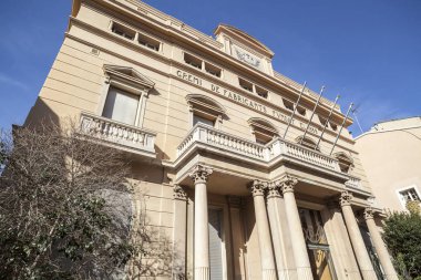 Neo klasik bina, Gremi de Fabricants, üreticilerin guild Tekstil Sanayi, Sabadell, Katalonya, İspanya.