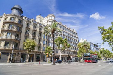 Street view, Diagonal avenue, Barcelona. clipart