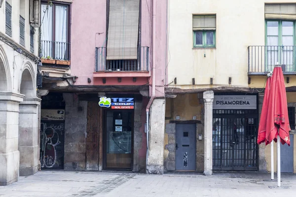 Starověké ulice pohled, čtvrti El Born Barcelona. — Stock fotografie