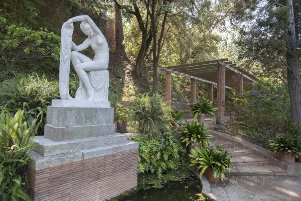 Zahrada, Jardins Laribal v parku Montjuic, Barcelona. — Stock fotografie