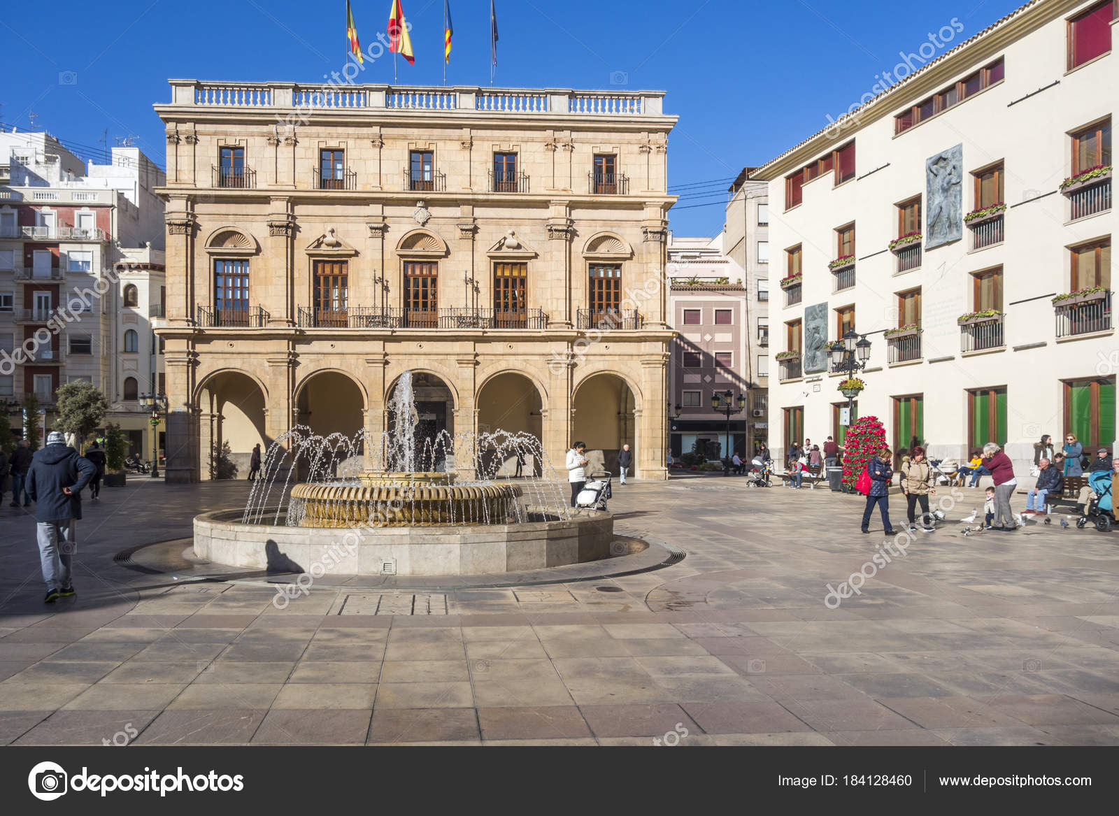 Plaza Mayor, Main square.Castellon, Espanha . — Fotografia de Stock ...