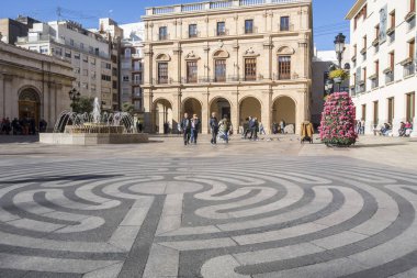 Plaza mayor, ana kare. Castellon, İspanya.